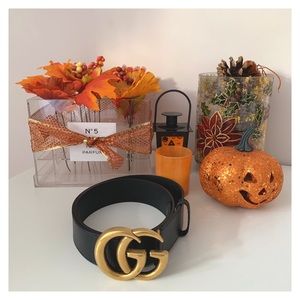 Gucci GG Leather Gold Belt